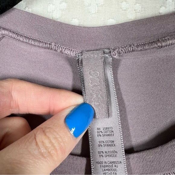 Skims Muted Purple Short Sleeve Cropped Top - Picture 3 of 5
